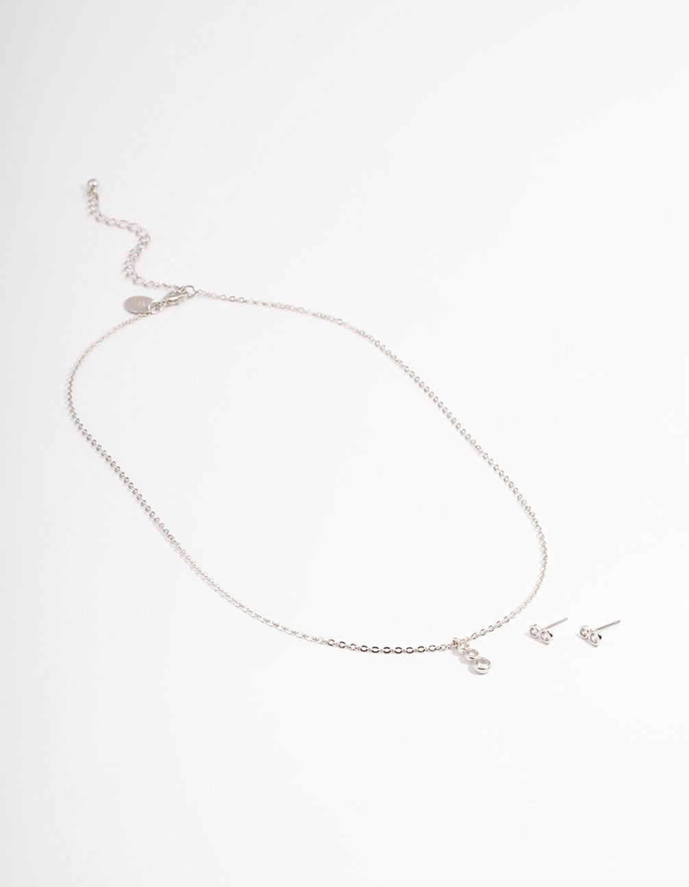 Silver Cubic Zirconia Trio Bezel Jewellery Set