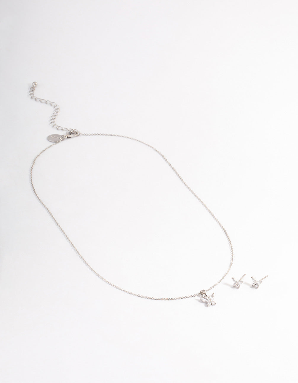 Silver Cubic Zirconia Butterfly Jewellery Set