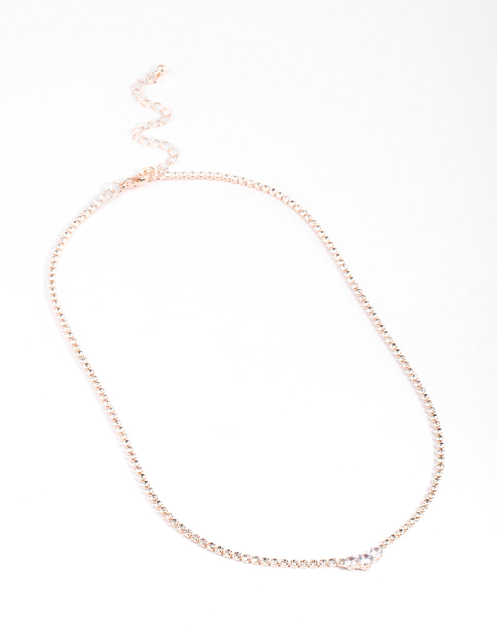 Rose Gold Cupchain Diamante Necklace