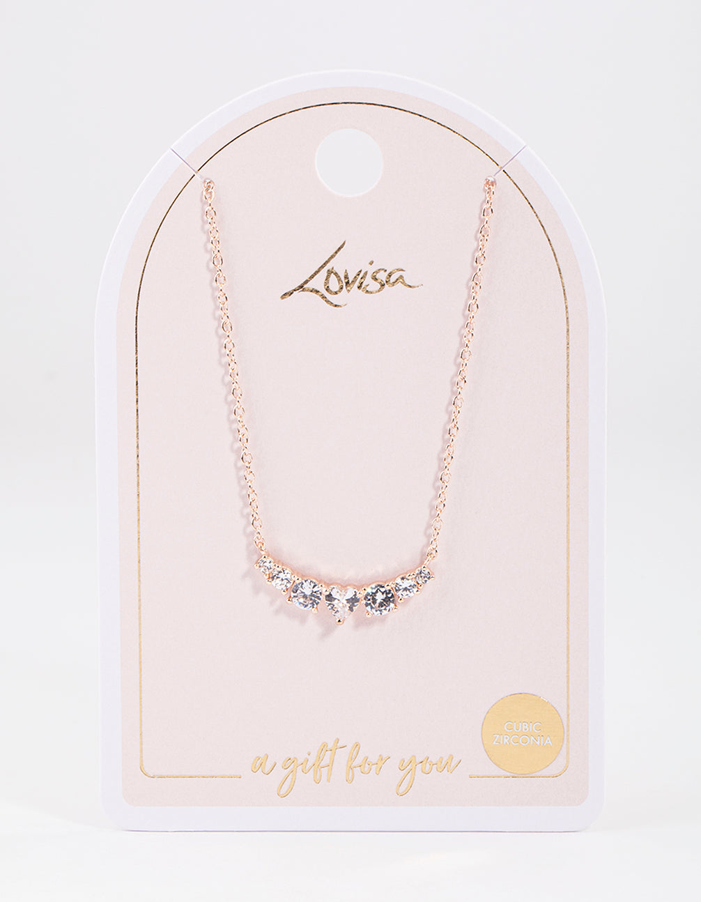 Gold Diamante Curve Bar Necklace