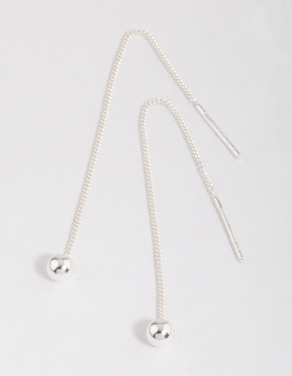 Sterling Silver Ball Threader Earrings