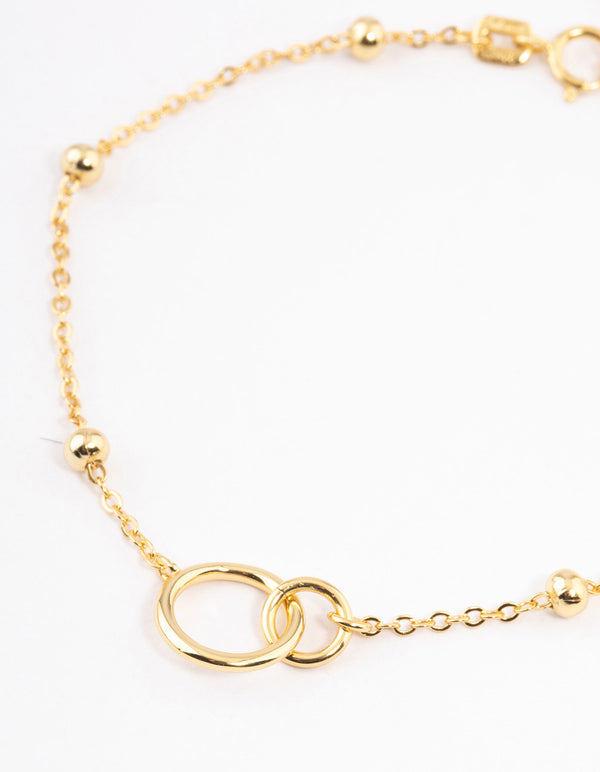 Gold Plated Sterling Silver Linked Circle Bracelet
