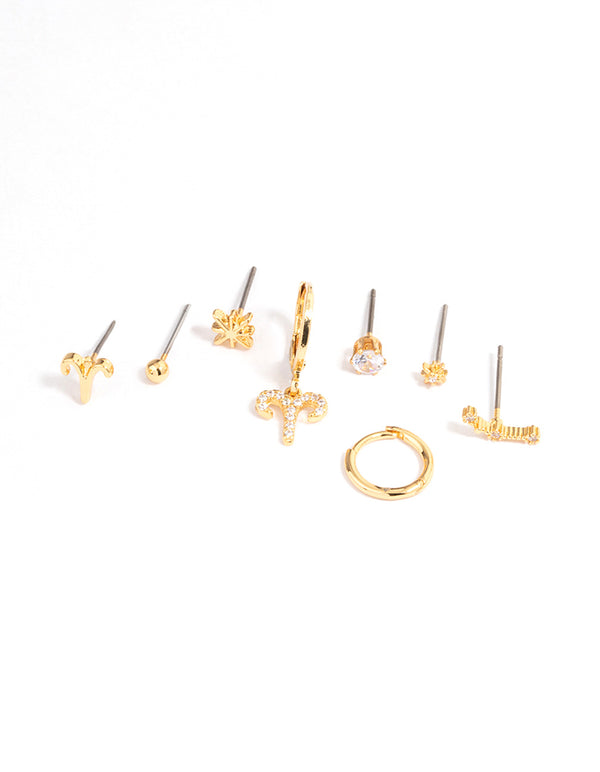 Gold Plated Aries Star Sign Ear Stackers