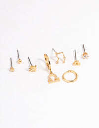 Gold Plated Libra Star Sign Ear Stackers - link has visual effect only