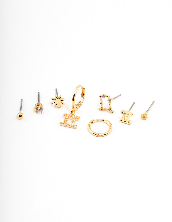 Gold Plated Gemini Star Sign Ear Stackers