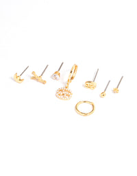 Gold Plated Cancer Star Sign Ear Stackers - link has visual effect only
