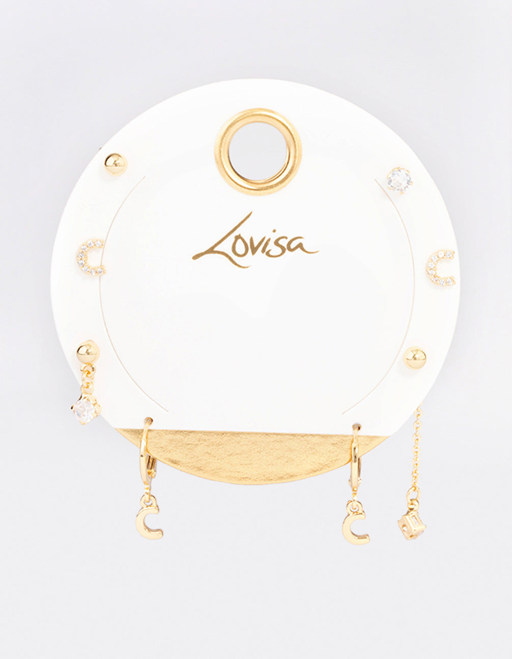 Letter 'C' Gold Plated Initial Ear Stackers