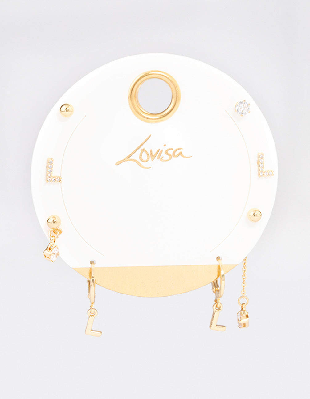Letter 'L' Gold Plated Initial Ear Stackers
