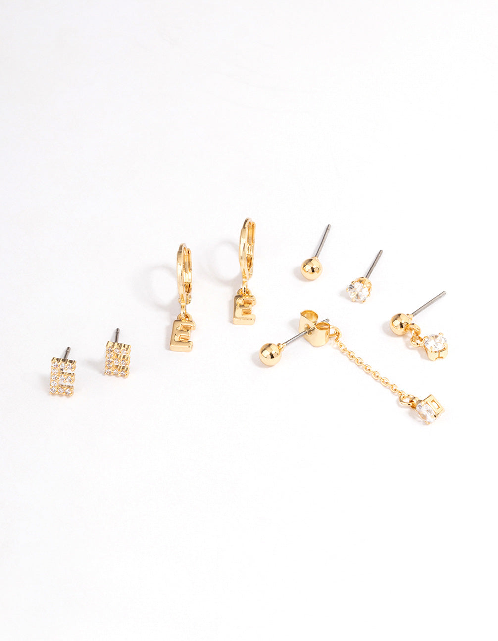 Letter 'E' Gold Plated Initial Ear Stacker