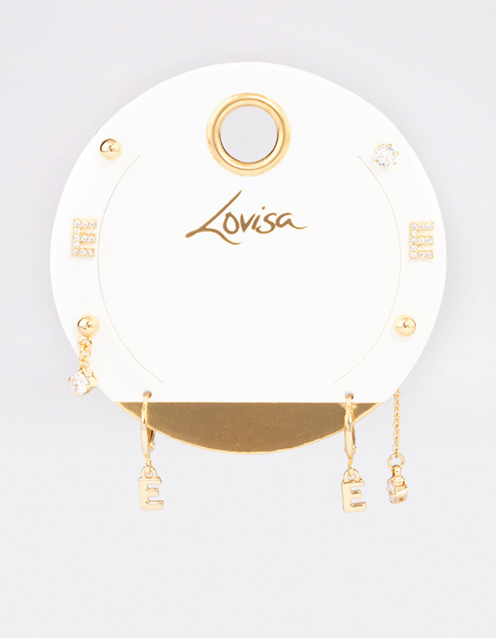 Letter 'E' Gold Plated Initial Ear Stacker