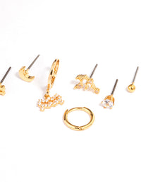 Gold Plated Aquarius Star Sign Ear Stackers - link has visual effect only