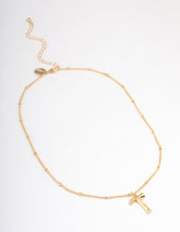 Gold Plated Letter T Bamboo  Necklace - link has visual effect only