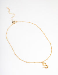 Gold Plated Letter S Bamboo  Necklace - link has visual effect only