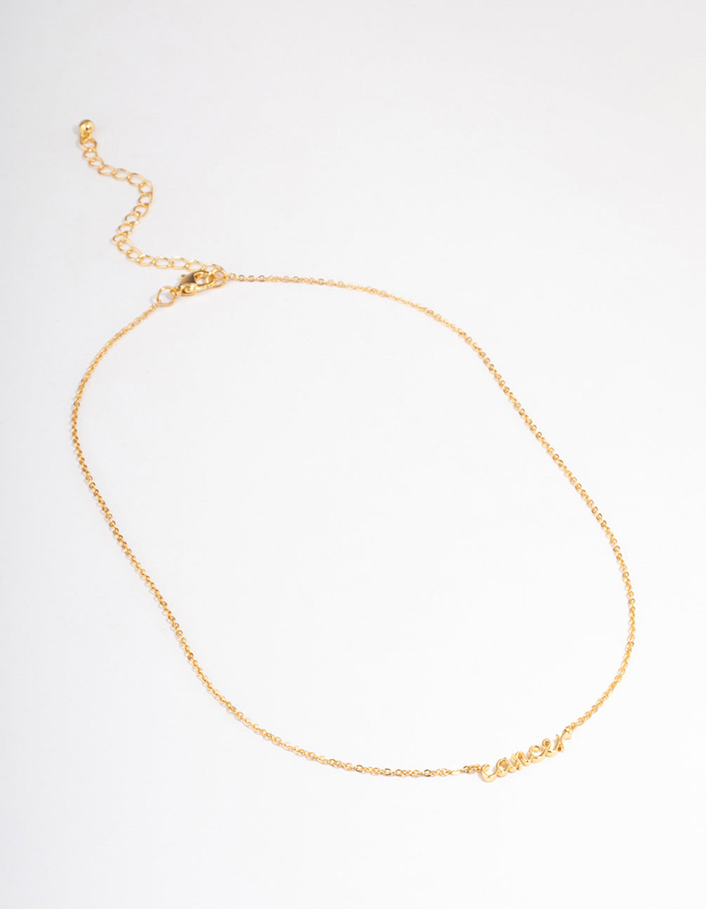 Gold Plated Cancer Script Pendant Necklace
