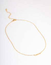 Gold Plated Cancer Script Pendant Necklace - link has visual effect only