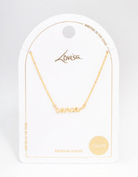 Gold Plated Cancer Script Pendant Necklace - link has visual effect only