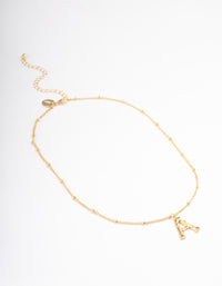 Gold Plated  Letter A Bamboo  Necklace - link has visual effect only