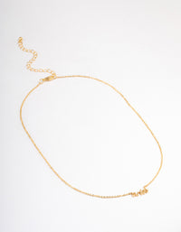 Gold Plated Aries Script Pendant Necklace - link has visual effect only