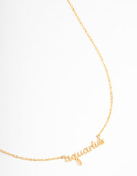 Gold Plated Aquarius Script Pendant Necklace - link has visual effect only