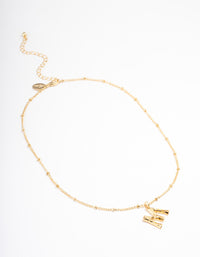 Gold Plated Letter M Bamboo  Necklace - link has visual effect only