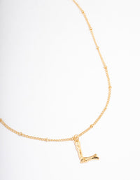 Gold Plated Letter L Bamboo  Necklace - link has visual effect only