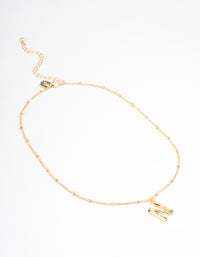Gold Plated Letter N Bamboo  Necklace - link has visual effect only