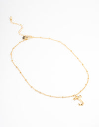 Gold Plated Letter J Bamboo  Necklace - link has visual effect only