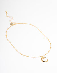 Gold Plated Letter C Bamboo  Necklace - link has visual effect only