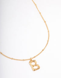 Gold Plated Letter B Bamboo  Necklace - link has visual effect only