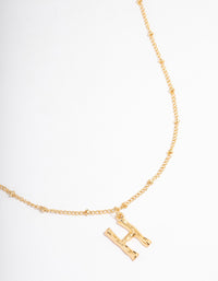 Gold Plated Letter H Bamboo  Necklace - link has visual effect only