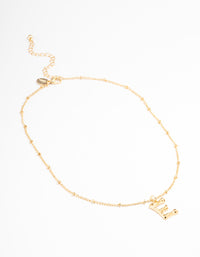 Gold Plated Letter E Bamboo  Necklace - link has visual effect only