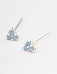 Sterling Silver Cubic Zirconia Trio Cluster Stud Earrings - link has visual effect only