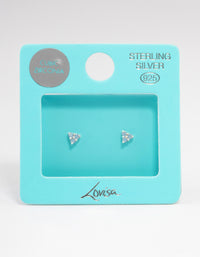 Sterling Silver Cubic Zirconia Trio Cluster Stud Earrings - link has visual effect only