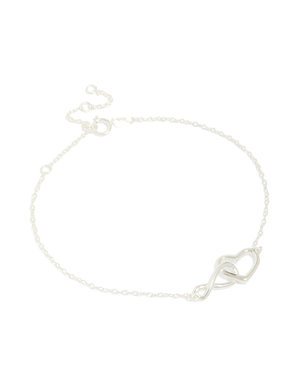 Sterling Silver Heart & Infinity Bracelet