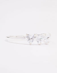 Sterling Silver Trio Heart Ring - link has visual effect only