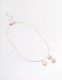 Rose Gold Cateye Pear Jewellery Set - link has visual effect only