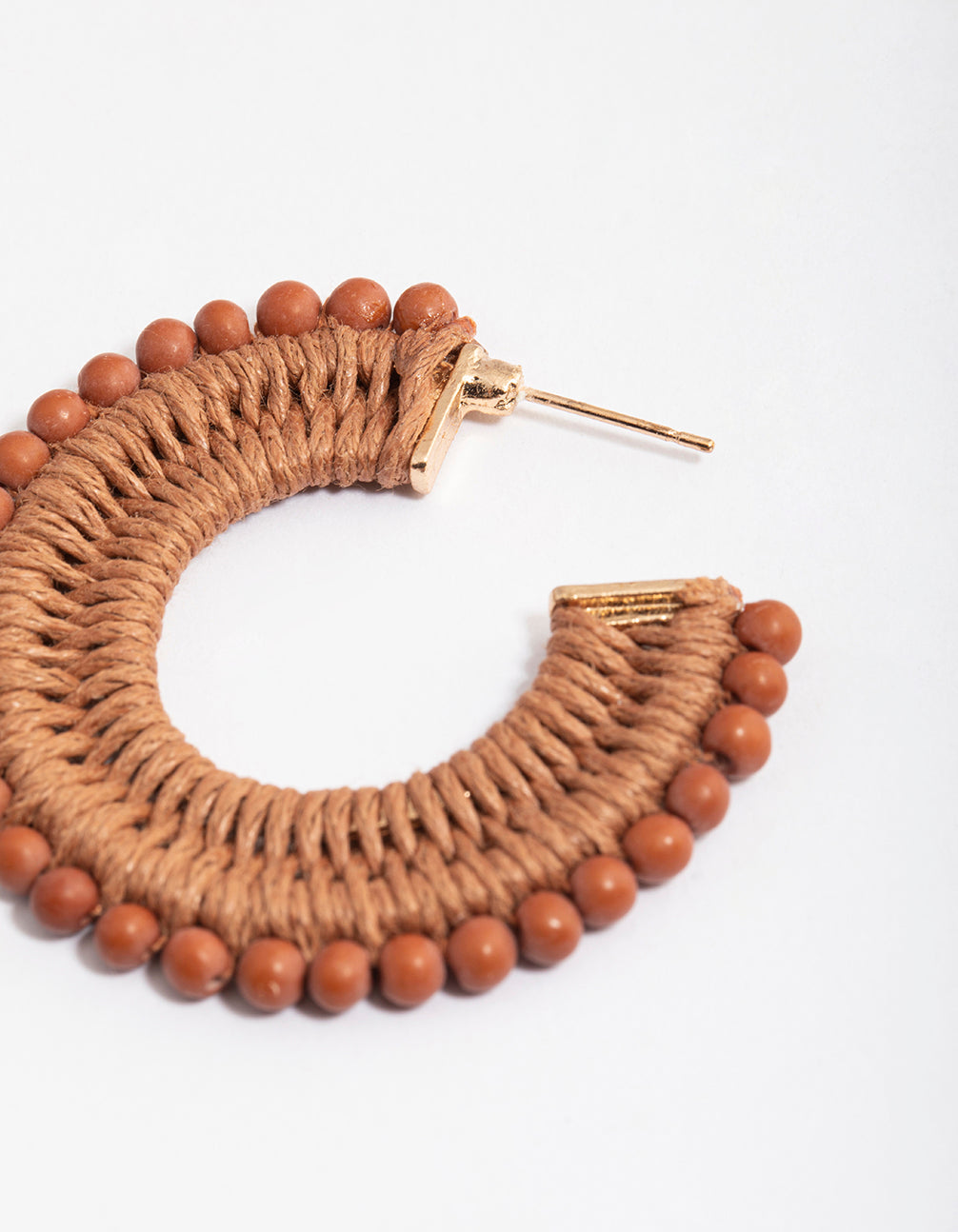 Gold Beaded Edge Hoop Earrings