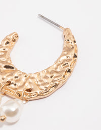Gold Molten Flat Hoop Earrings - link has visual effect only