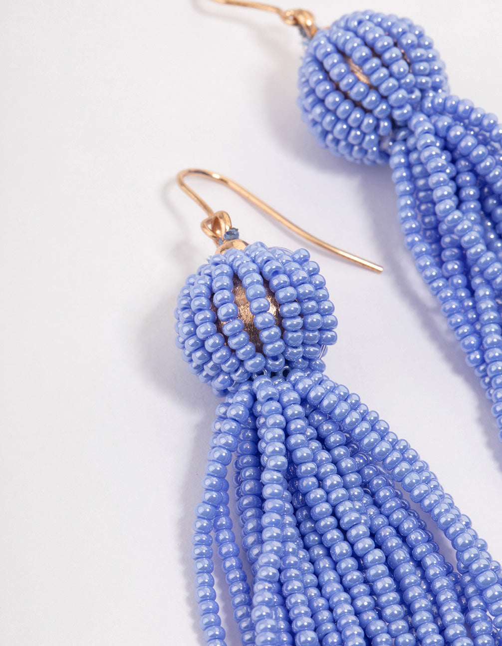 Beaded Layered Fringe Earrings