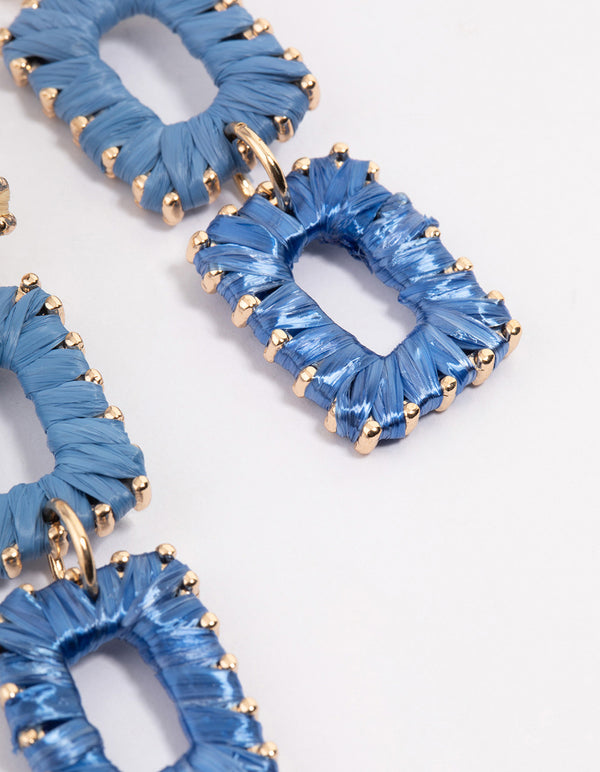 Gold Rectangle Drop Earrings