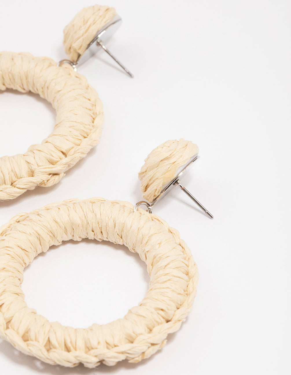 Gold Wrapped Circle Drop Earrings