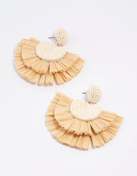Raffia Fanned Drop Earrings - link has visual effect only