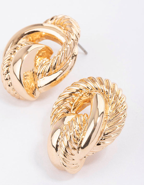 Gold Rope Knotted Earrings