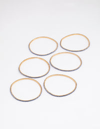 Gold Fine Cupchain Stretch Bracelet 6-Pack - link has visual effect only