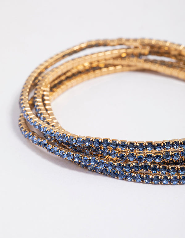 Gold Fine Cupchain Stretch Bracelet 6-Pack