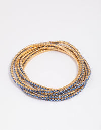 Gold Fine Cupchain Stretch Bracelet 6-Pack - link has visual effect only