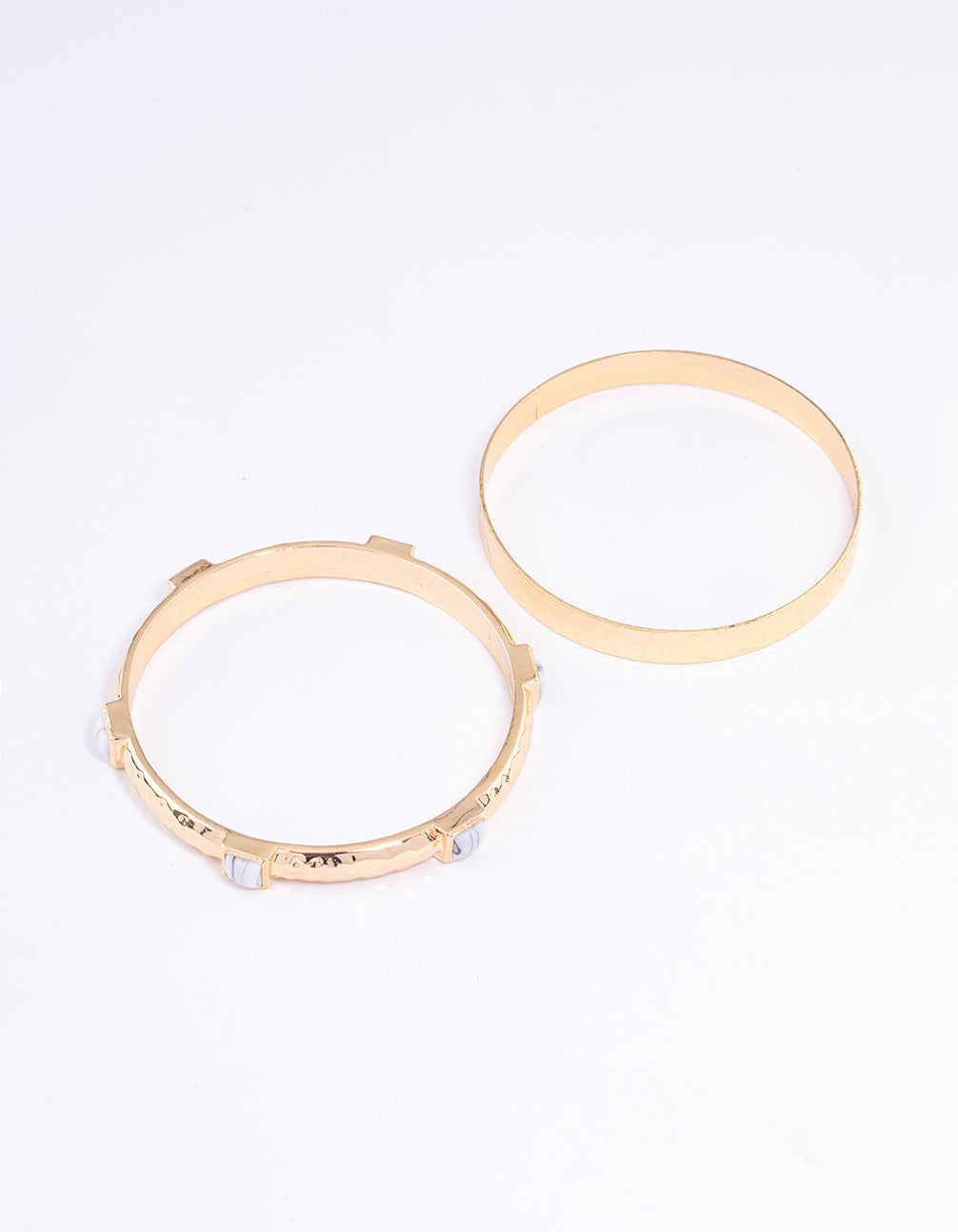 Gold Chunky Stone Bangle Pack