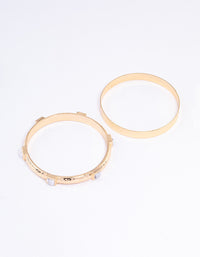Gold Chunky Stone Bangle Pack - link has visual effect only