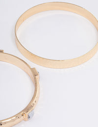 Gold Chunky Stone Bangle Pack - link has visual effect only