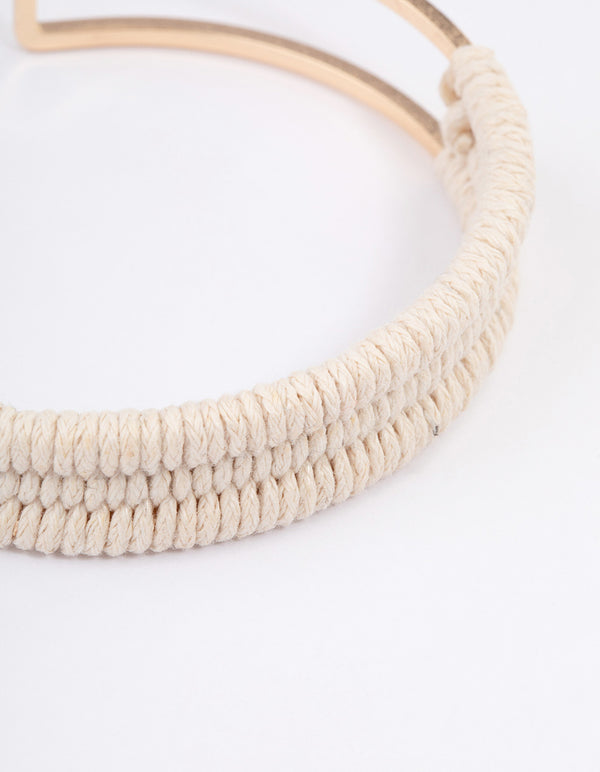 Gold Raffia Wrapped Bangle